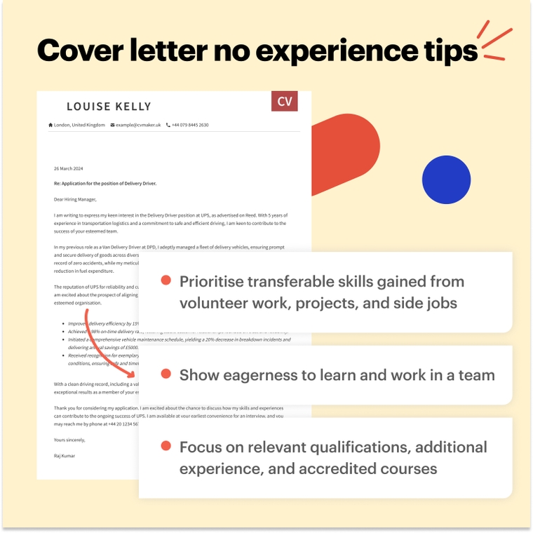 Driver cover letter with no experience tips 