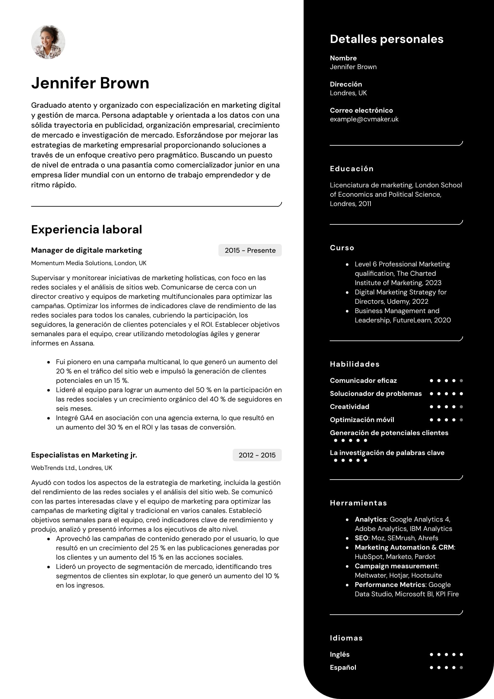 Spanish CV sample