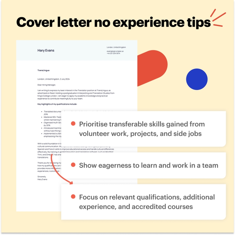 Translator cover letter with no experience | Format tips