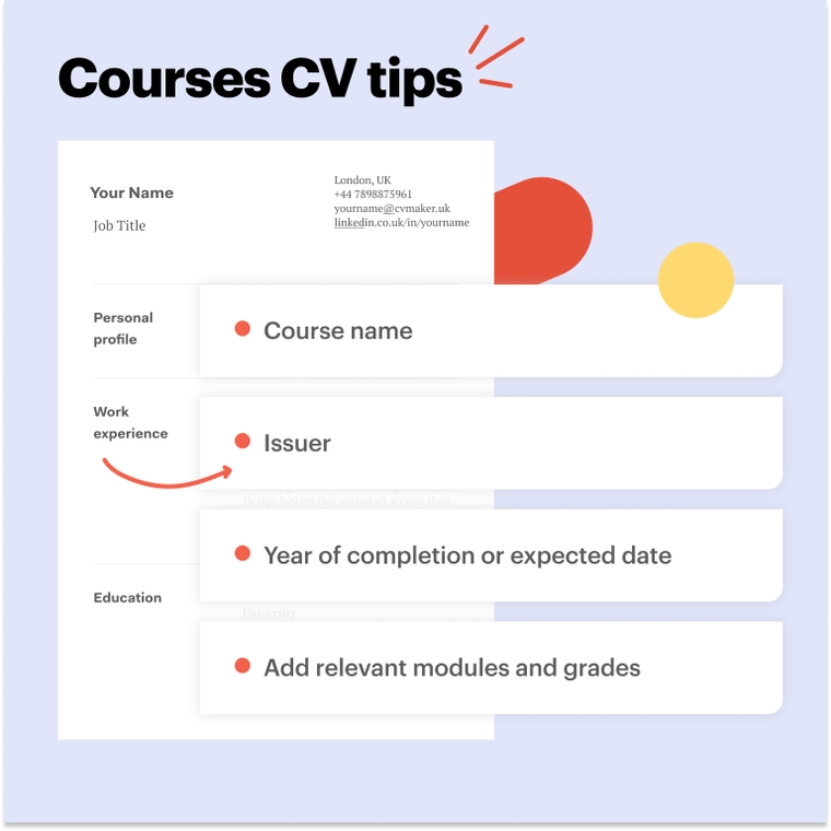 IT CV - courses tips