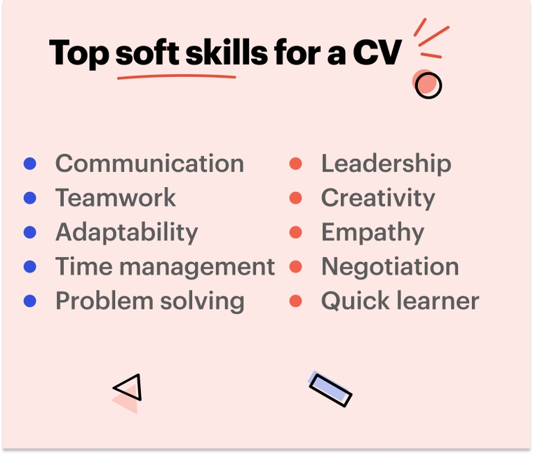 List of top soft skills on a CV