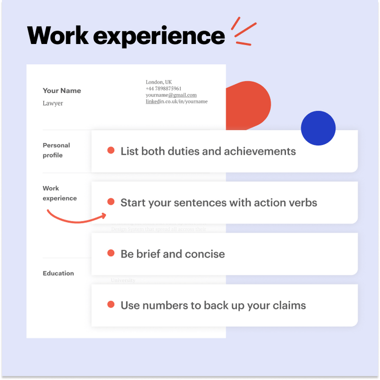 Work experience CV tips 