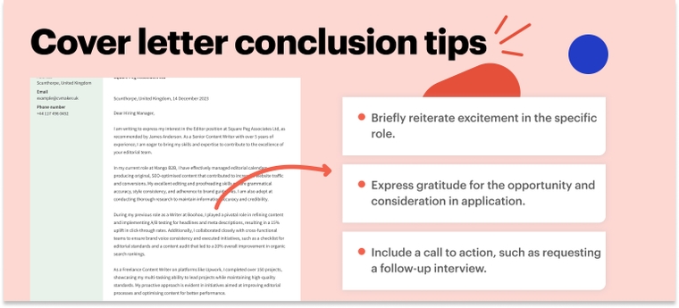 Writer cover letter conclusion | Format tips