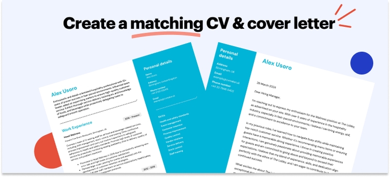 matching CV and cover letter for international students