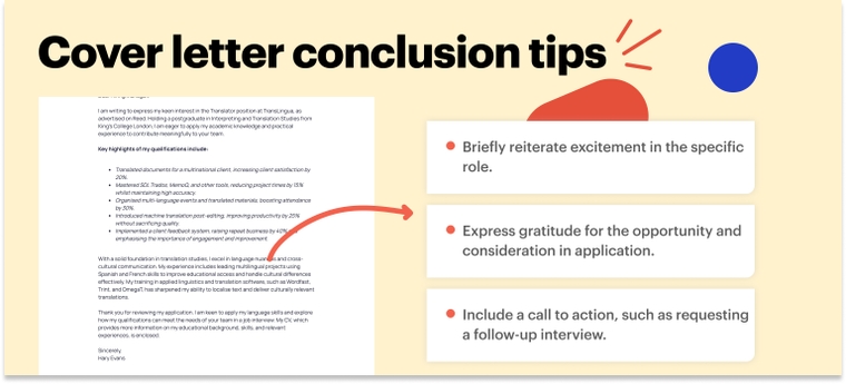 Translator how to end a cover letter