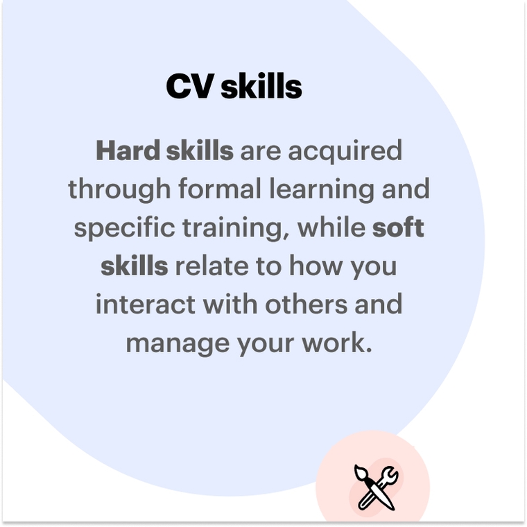 how to list skills on an academic CV