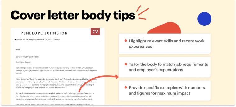 How to write the body of cover letter for a data scientist