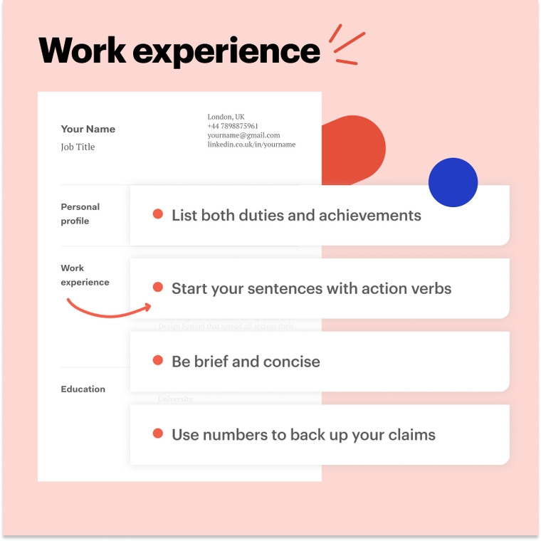 IT CV - Work experience tips