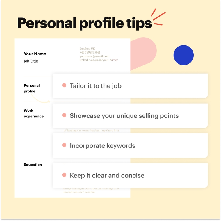 Personal profile CV | Formatting tips