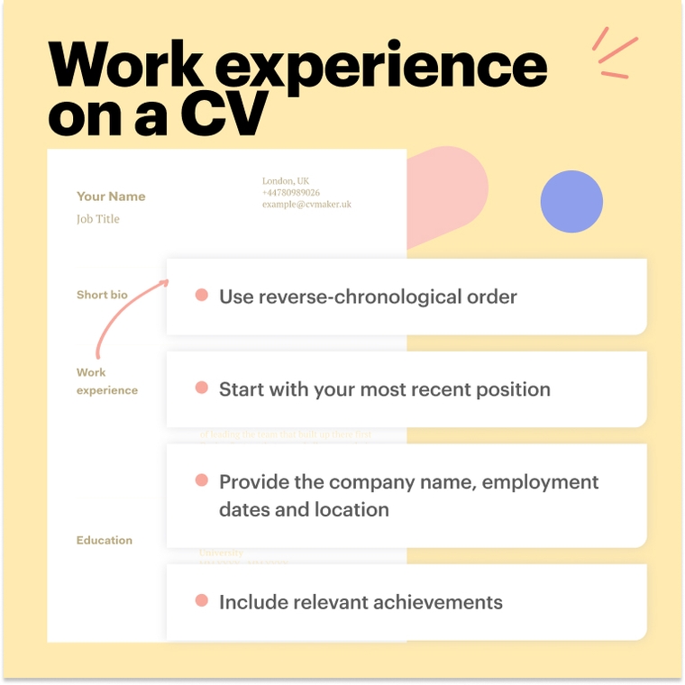 How to add relevant work experience to virtual assistant CV