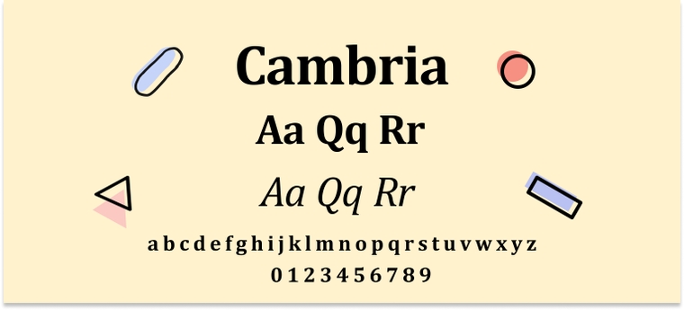  Cambria font for cover letter 