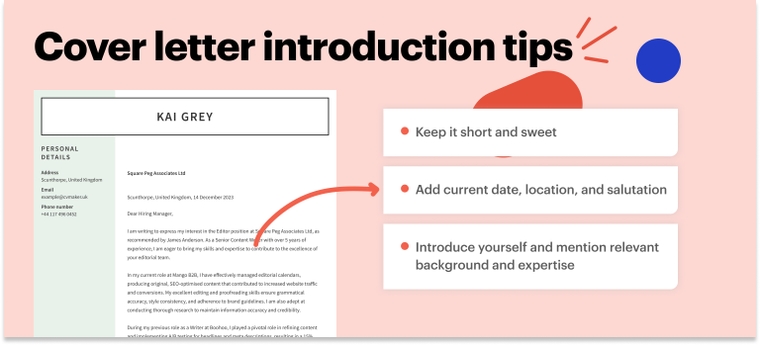 Writer cover letter introduction | Format tips