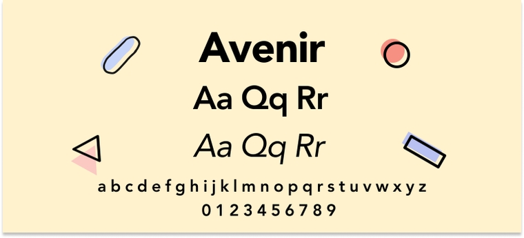 Avenir font for cover letter 