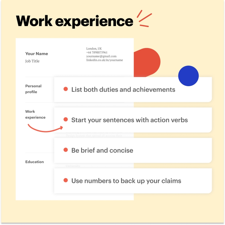 How to list work experience for an apprenticeship CV