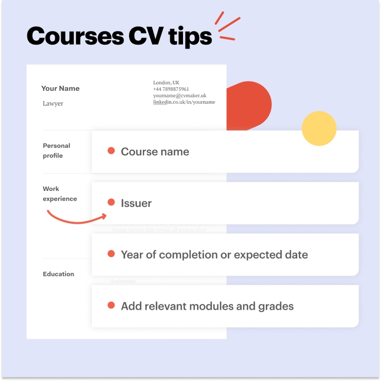 Courses CV tips