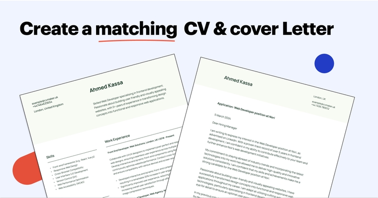 best jobs for students matching CV and cover letter