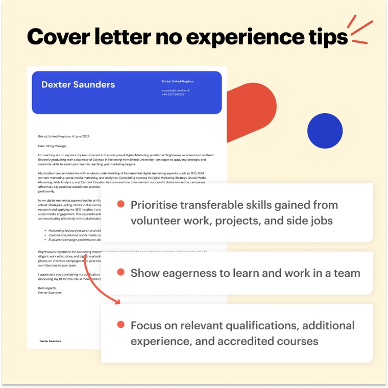 Graduate no experience cover letter example