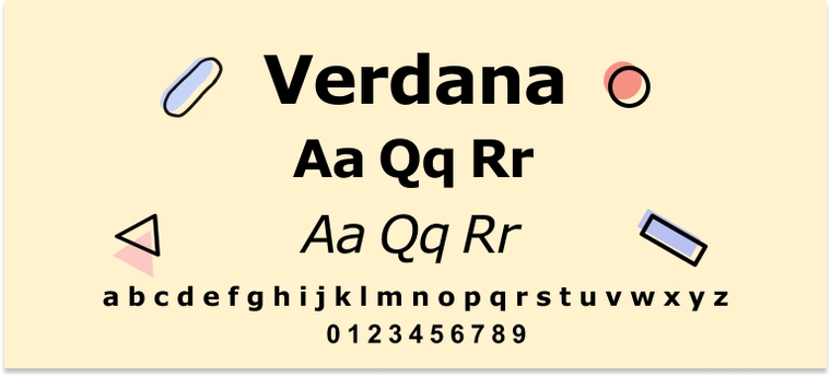 Verdana font for cover letter 