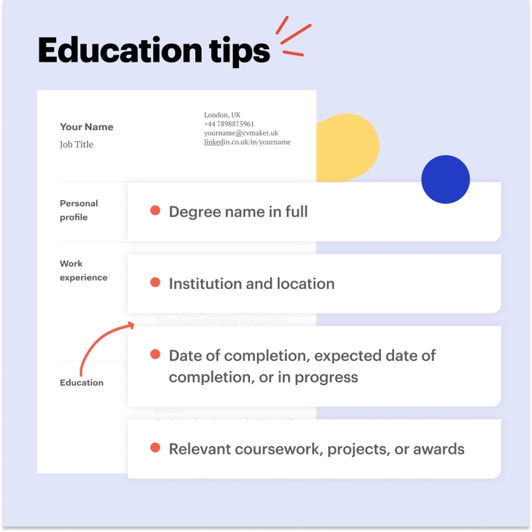 IT CV - education tips