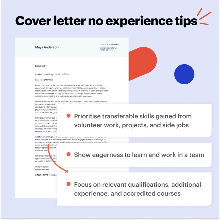 Journalist cover letter with no experience | Format tips