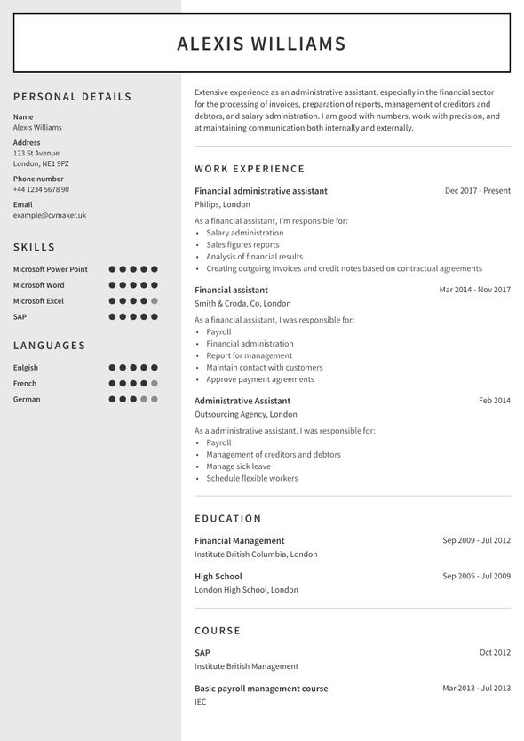 High experience CV